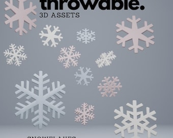 Schneeflocken, Winter, Weihnachten, 3D-Throwing-Assets für Twitch integriertes Throwing-System, niedlicher Vtuber-Asset für Twitch-Streaming