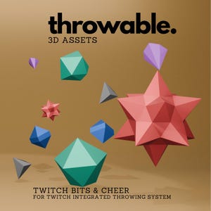 Twitch Bits 3D-Throwing-Asset für Twitch integriertes Throwing-System, Vtuber-Asset für Twitch-Streaming