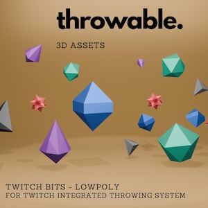 Twitch Bits 3D Throwable Assets for Twitch Integrated Throwing System, Vtuber Asset for Twitch Streaming