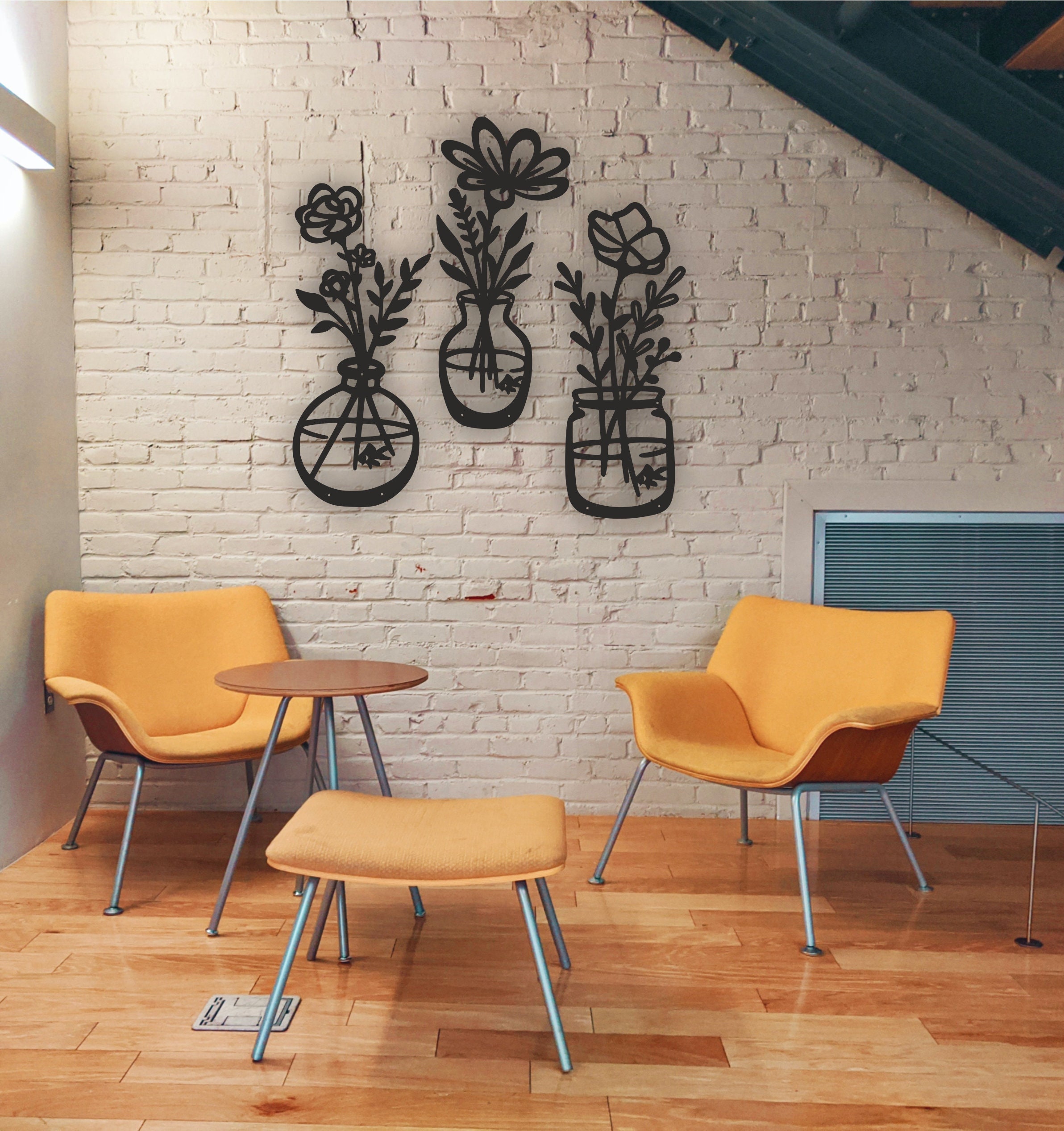 Flower in Vase Metal Wall Decor Flower in Vase Metal Wall Art Metal