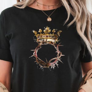 Glaube Kreuz Shirt : Christliche Dornenkrone Grafik T-Shirt