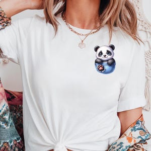 Maglietta con stampa di animali divertenti e panda