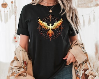 Phoenix Rising Shirt: Boho Vogel T-Shirt, inspirierendes Geschenk