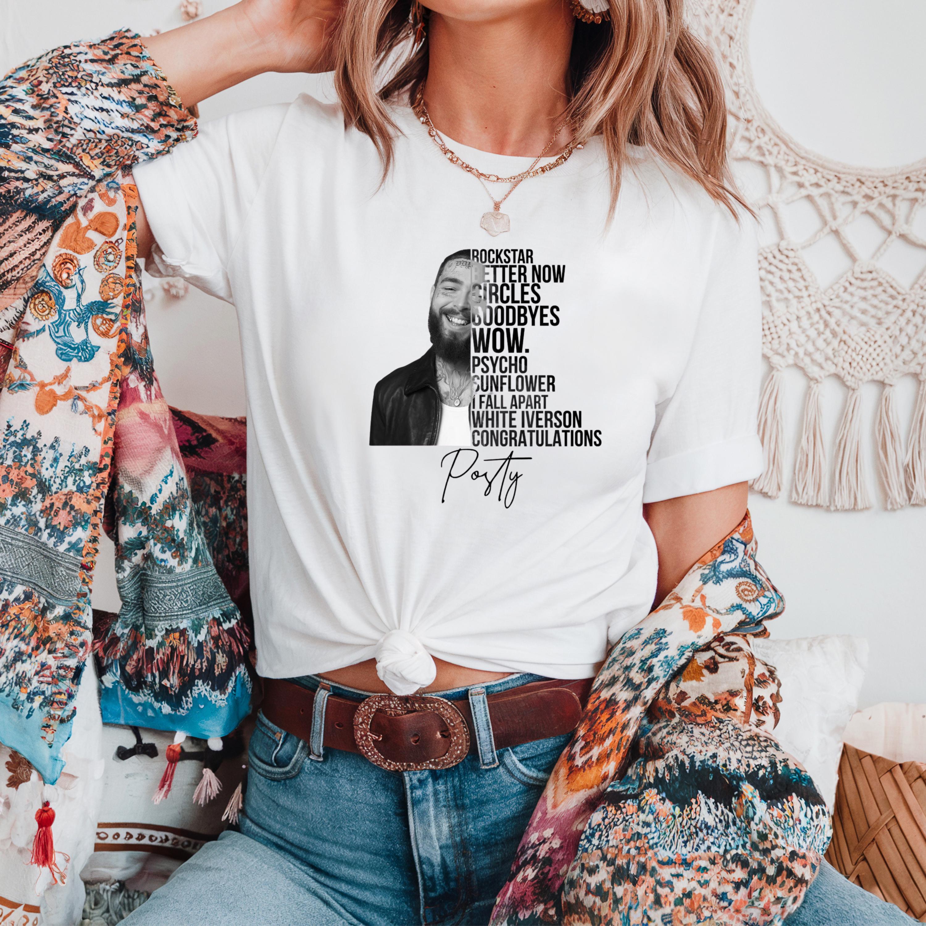 ポスト・マローンのグラフィックTシャツ、ヴィンテージスタイルの 