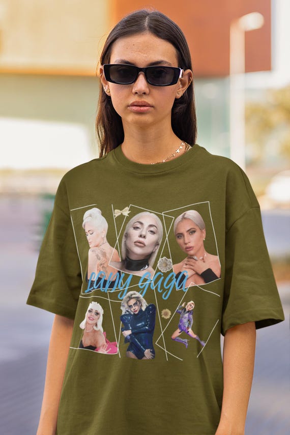 Lady Gaga Vintage Graphic T-shirt: Pop Singer Homage, Unisex 90s