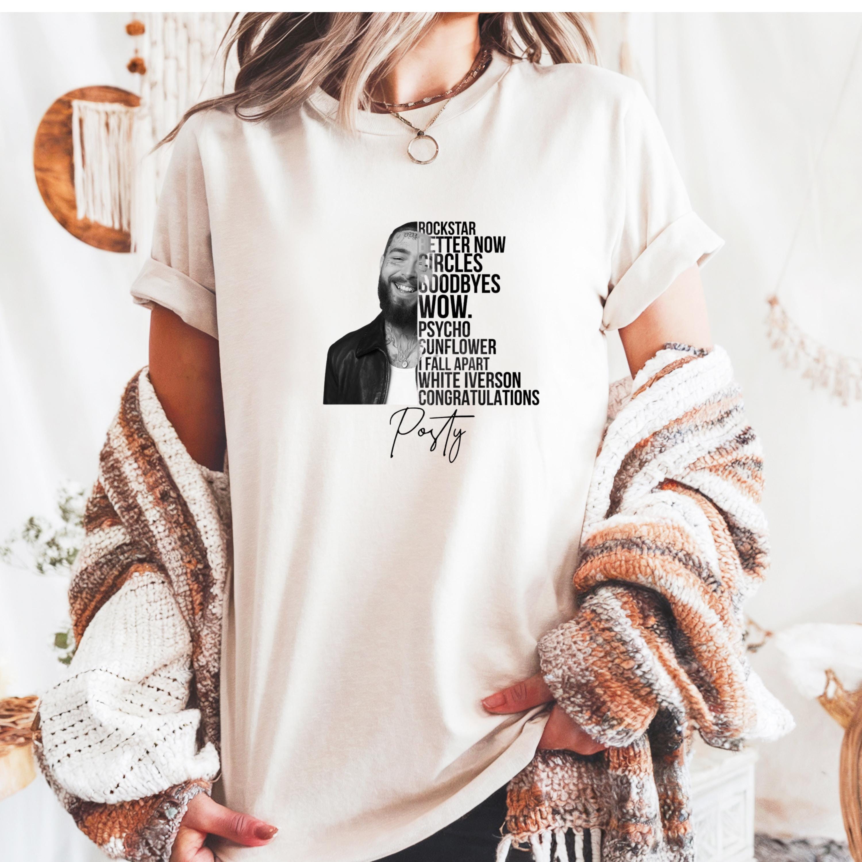 ポスト・マローンのグラフィックTシャツ、ヴィンテージスタイルの 
