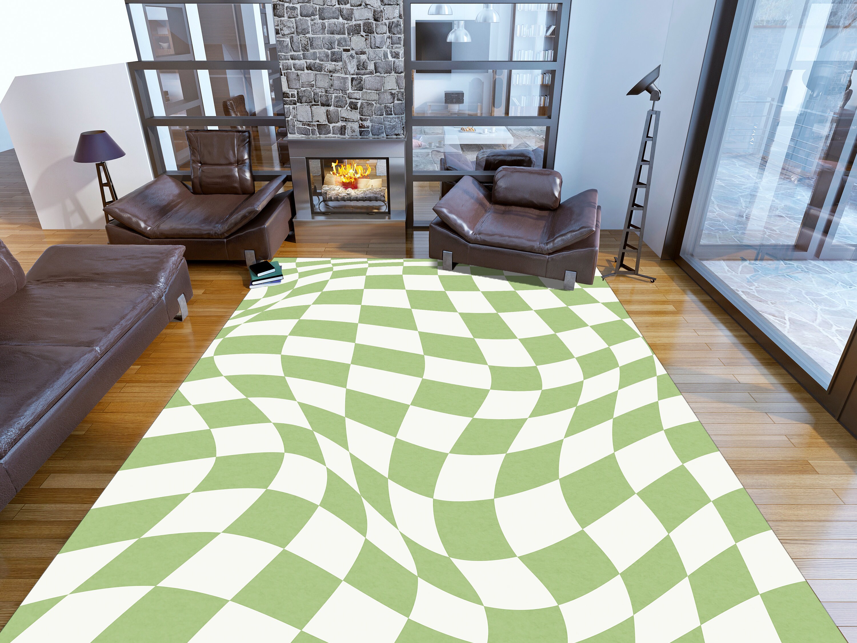 Green Pattern Rug Square Check Checkered Moroccan Green Rug, Green Pastel Rug,modern Abstract Rug ...