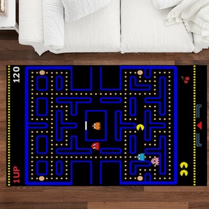 Game Pattern Rug Video Game Rug, Gamer Rug, Atari Rug, Neon Game Rug, Retro Game Pattern ...