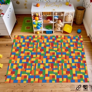 Lego Rug playground Ultra Soft Rug kids Room Rug Gift for Kids lego Carpet nursery Rug colorful Plastic Building Blocks play Mat game Rug Etsy