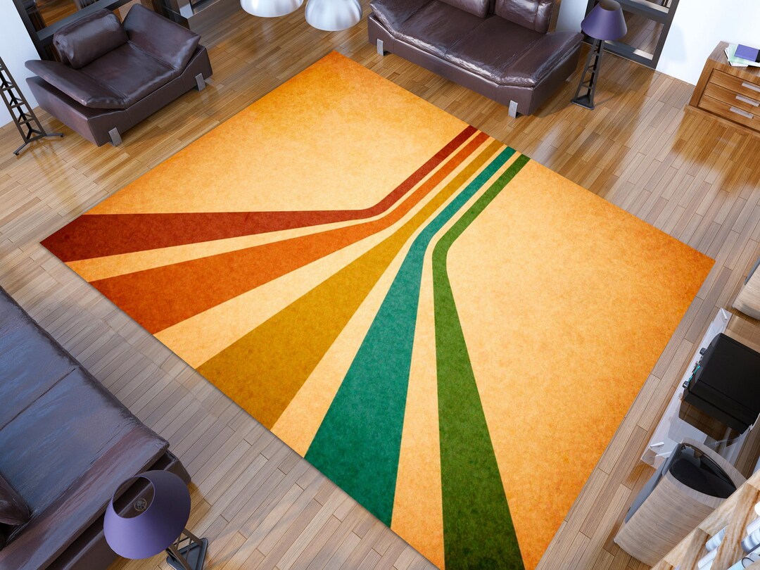 70s Rug Patterns 70s Wavy Trippy Rug, Retro 70s Area Rug, Colorful Retro Swirl Rug ...