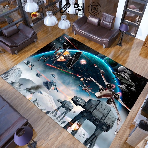 Star Wars Rug, The Star Wars Mats, Starwars Pattern Rug, Star wars, Office Chair Mat, Star wars floor Area Rug,Kids Room Rug, Gift For Him