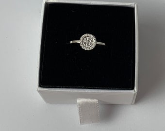 14k Gold Diamond Ring. Moissanite ring. White Gold Dainty ring.