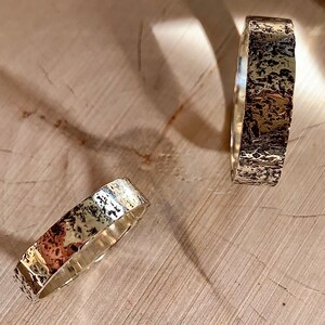 Textured sterling silver or gold wedding ring. image 4