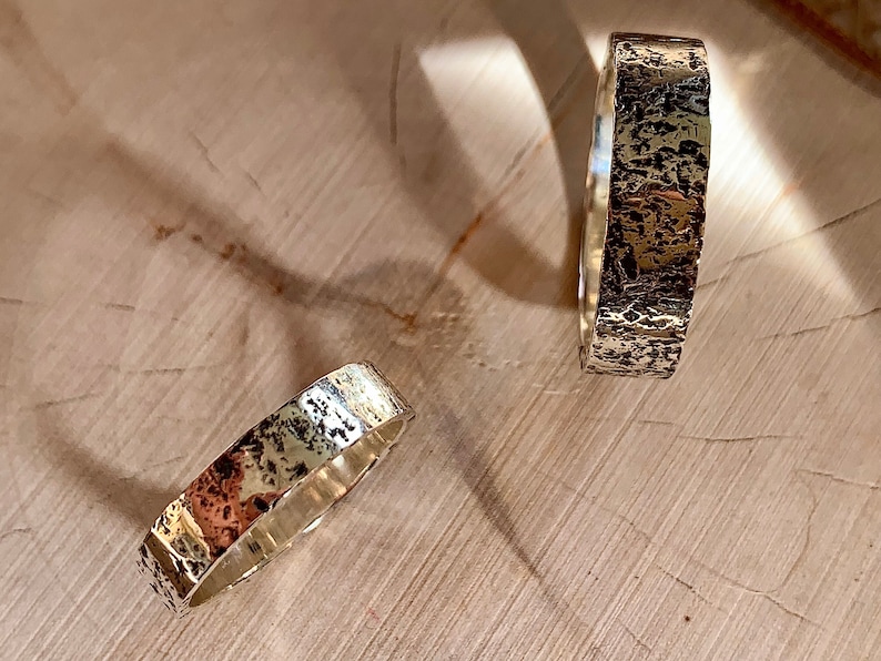 Textured sterling silver or gold wedding ring. image 4