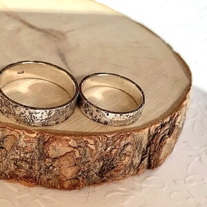 Textured sterling silver or gold wedding ring. image 3