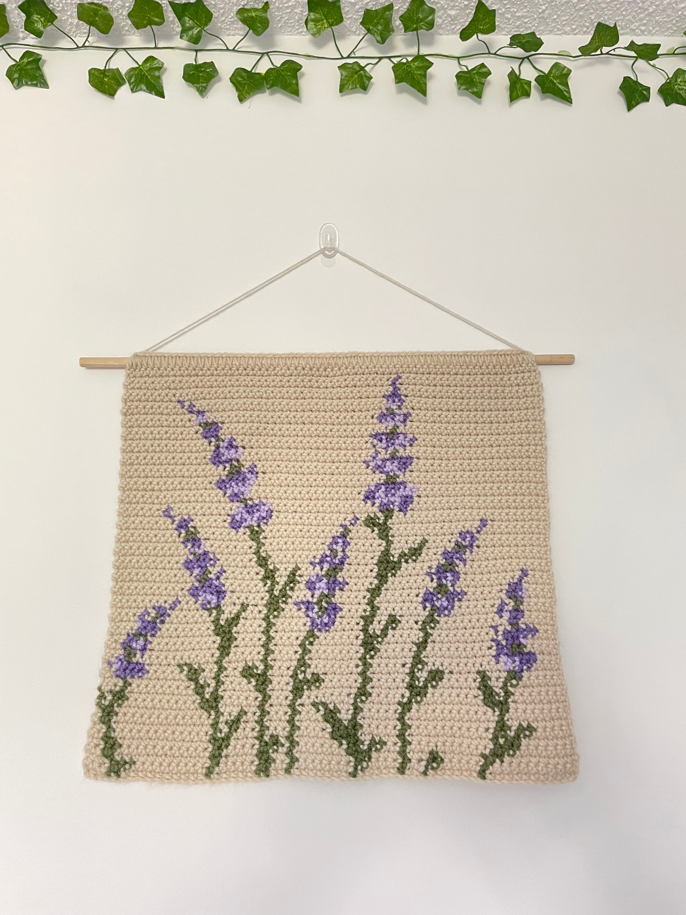 Crochet Pattern | Lavender Plant | Crochet Wall Hanging Tapestry