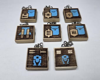 Supply: Backpacks & Vehicles Stratagem Keychains - Handcrafted Wooden Set (Helldivers 2 Inspired)