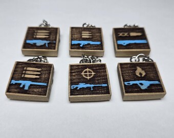 Supply: Support Weapons Stratagem Keychains - Handcrafted Wooden Set (Helldivers 2 Inspired)