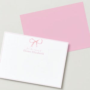 Tarjetas de agradecimiento para bebés, de la guardería de tarjetas de notas, tarjetas de agradecimiento personalizadas para baby shower, tarjeta de agradecimiento elegante con lazo para niña