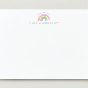 Papeterie fille, Cartes de correspondance fille, Cartes de correspondance arc-en-ciel, Cartes de remerciement arc-en-ciel, Carte de correspondance enfant, Carte de remerciement fille, Carte de remerciement colorée