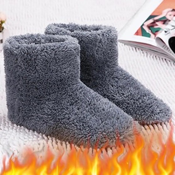 Elektro Fußwärmer 1 Paar Beheizter Fußwärmer Boot Slipper USB Fuß Heizkissen Plüsch Fußwärmer Schuhe Für Winter Weihnachten Geschenk Neujahr