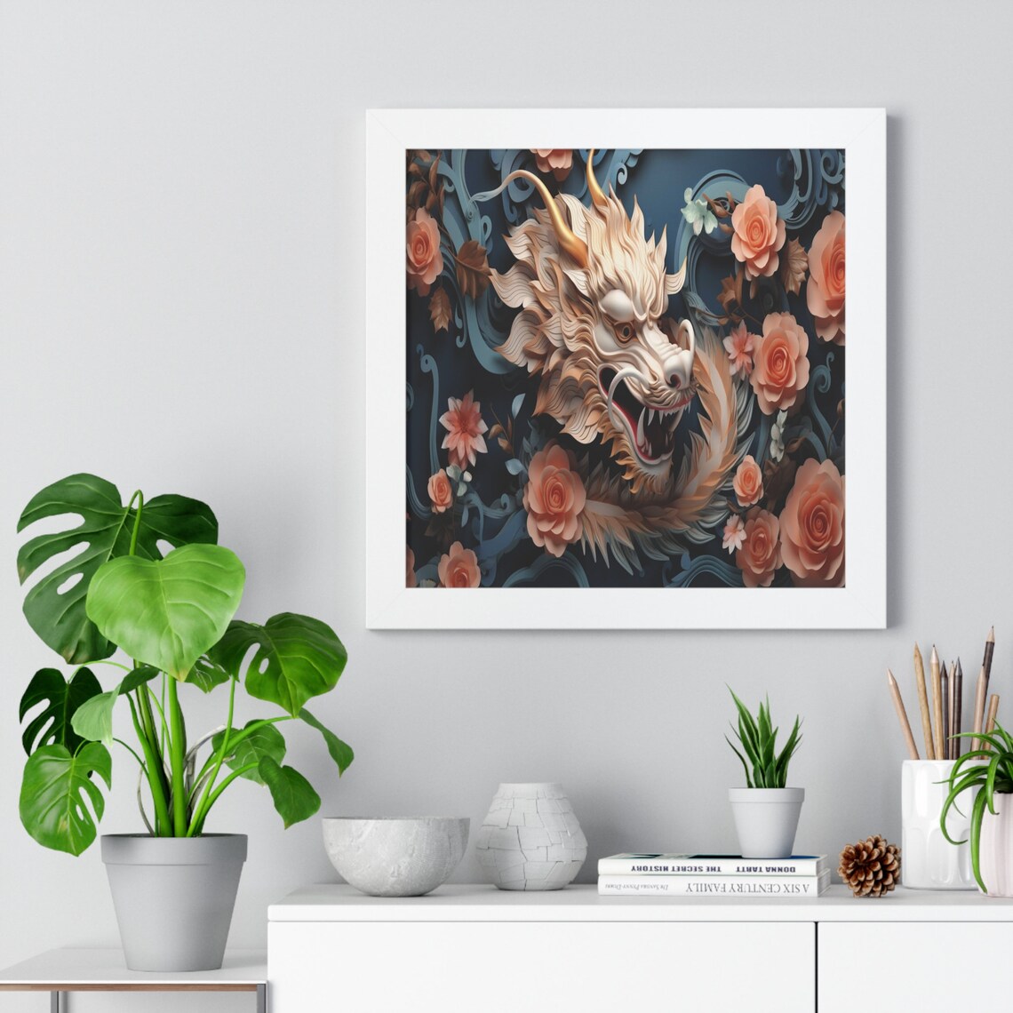 2024 Will Be the Year of the Wood Dragon.framed Horizontal Poster.the 