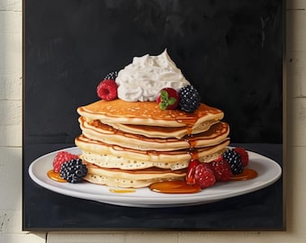 Vintage Pfannkuchen Art Print: Stimmungsvolles Frühstück Stillleben