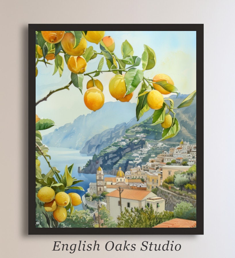 Positano Lemons Print: Amalfi Coast Italy Landscape Art - Etsy