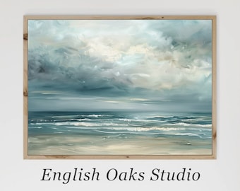 Vintage seascape coastal painting | Moody coastal  wall art | 01