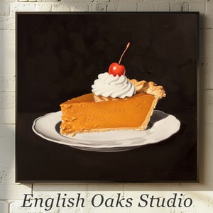 Vintage Pumpkin Pie Slice Print: Thanksgiving Kitchen Wall Art (Digital Download)