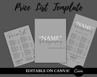 Price List, DIY Flyer Template Design, Price Sheet, Pricing Flyer, Pricelist Flyer, Pricing Guide Sheet