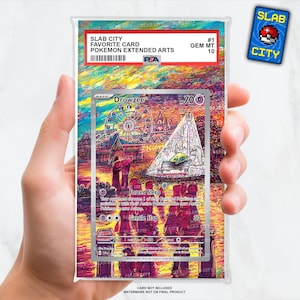 May include: A Pokemon card featuring Drowzee, a Psychic-type Pokemon. The card is in a protective plastic case with a Gem Mint 10 rating. The card has a colorful, abstract background with a cityscape and a Ferris wheel.