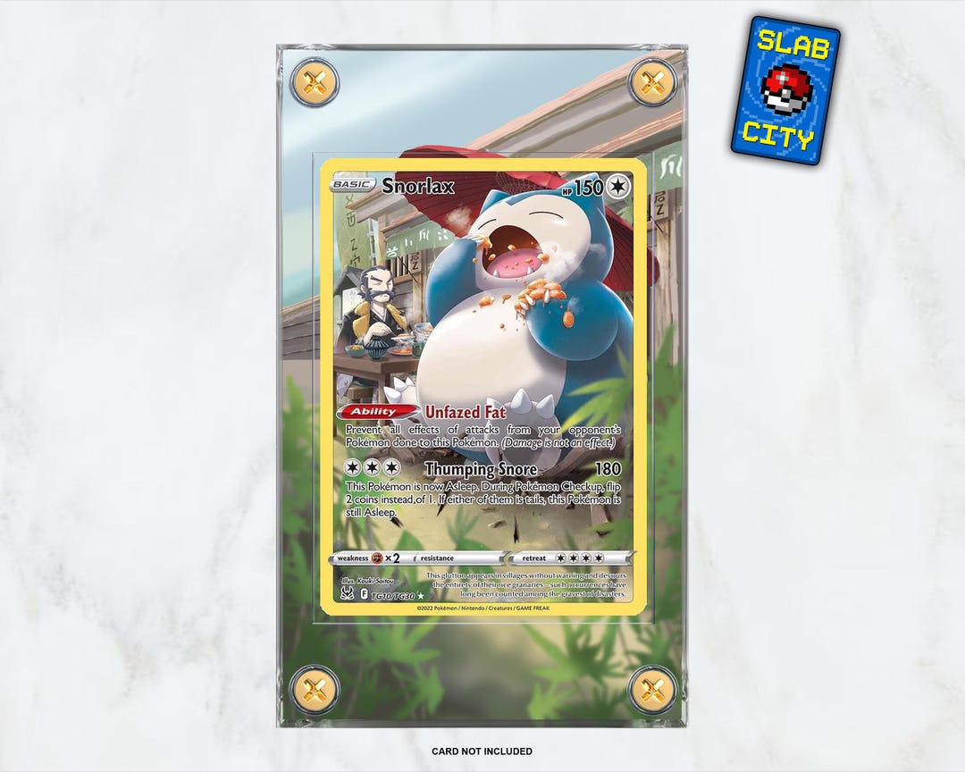 pokemon trading card game lost origin ultra rare snorlax tg10 - TG10/TG30 Holo clear acrylic holder that perfectly accentuates the stunning visual design and character artwork Today's card: Snorlax TG10 from
