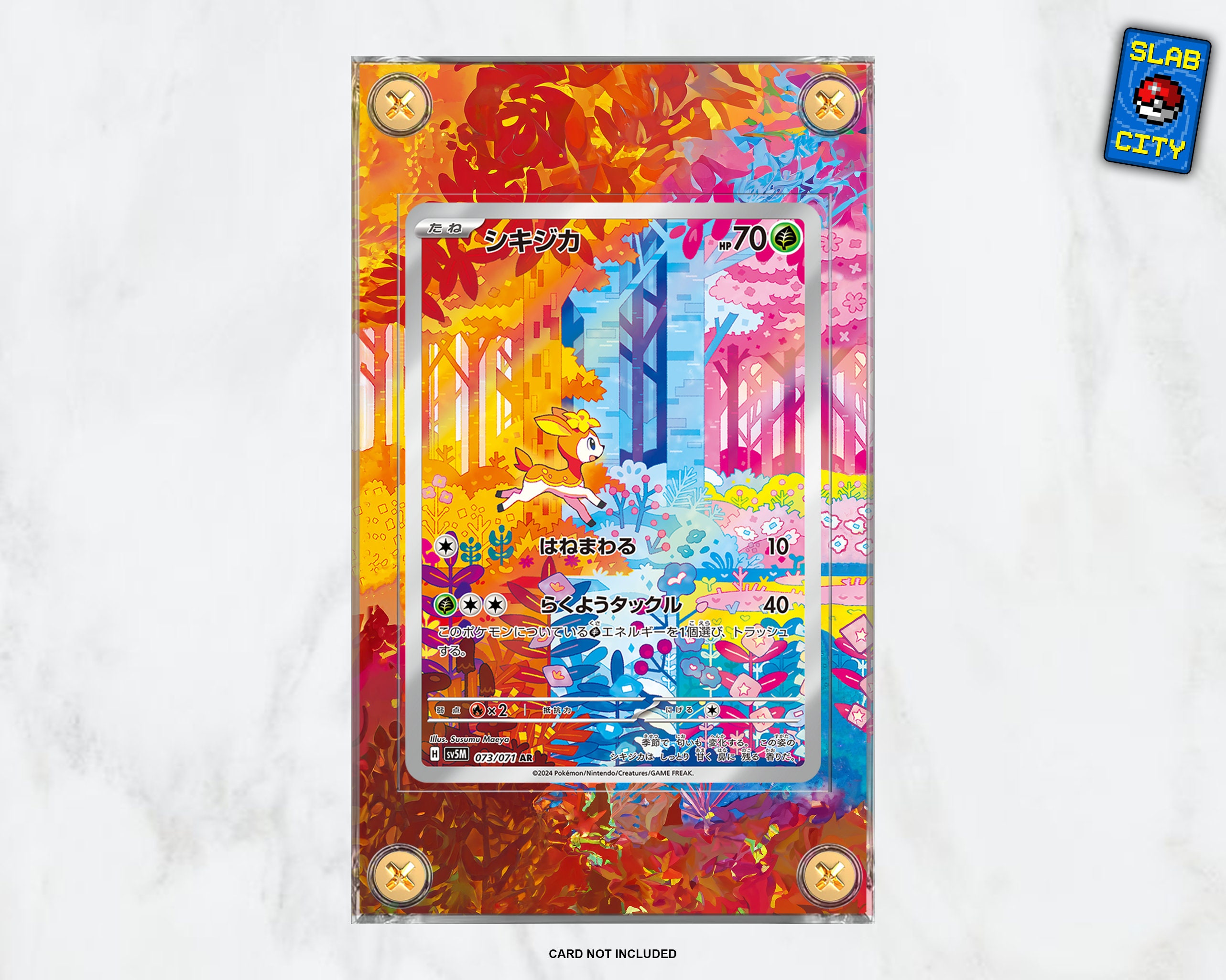 deerling pokemon card full art Japanese 073/071 SV5M CYBER JUDGE AR proof acrylic case and featuring a striking image of the captivating character Buy Deerling Sawsbuck AR Custom