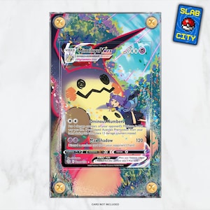 Estuche de exhibición de cartas Pokémon Mimikyu VMAX TG17 Brilliant Stars con ilustraciones ampliadas