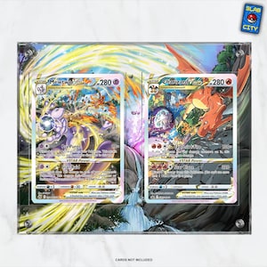 Mewtwo et Charizard Crown Zenith - Grande vitrine pour cartes Pokémon