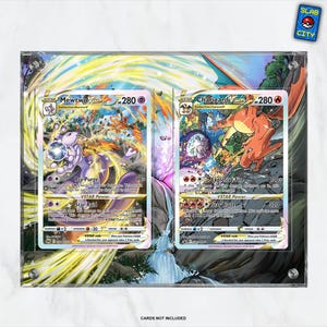 Mewtwo and Charizard Crown Zenith - Extended Artwork Pokémon Card Display Case