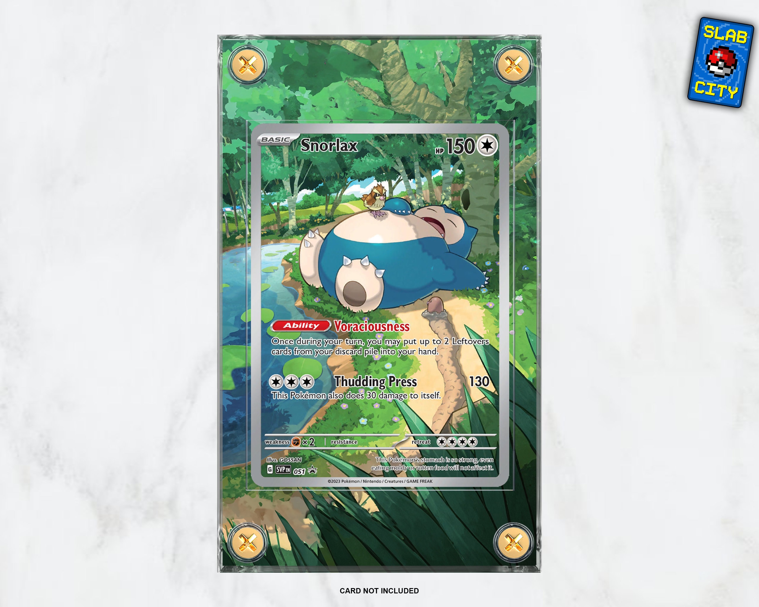 Snorlax #51 Pokemon 151 Promo Grande vitrine pour cartes Pokémon