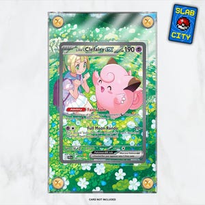 Lillie's Clefairy n.° 184: Viaje juntos - Vitrina con ilustraciones extendidas de cartas Pokémon