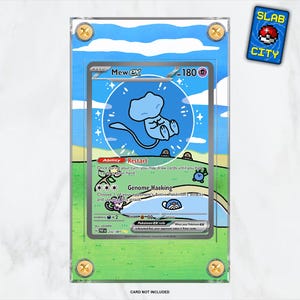 Mew EX #232 Paldean Fates - Estuche de exhibición de cartas Pokémon con ilustraciones ampliadas