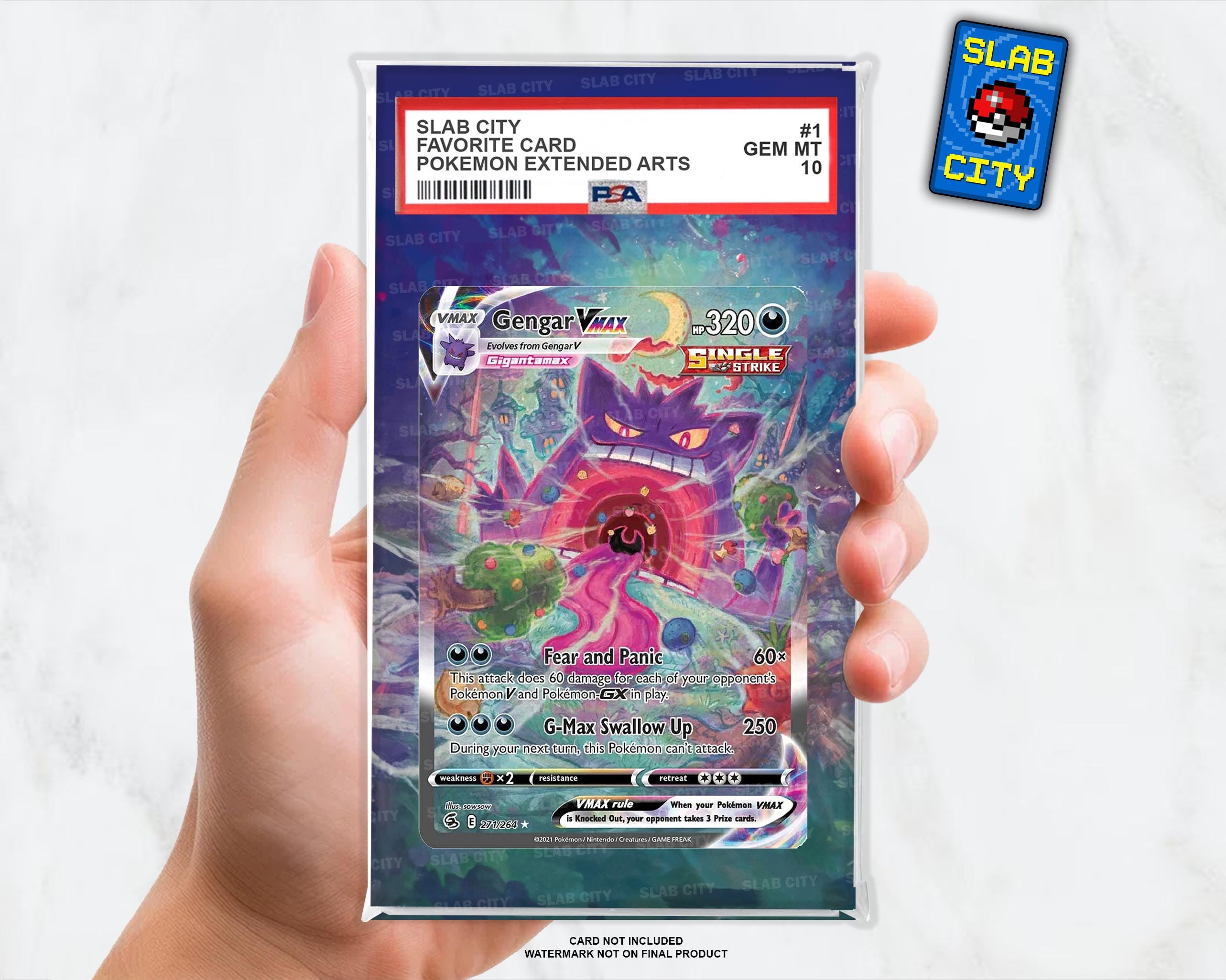 Gengar VMAX #271 Fusion Strike Custom Pokémon Extended Artwork