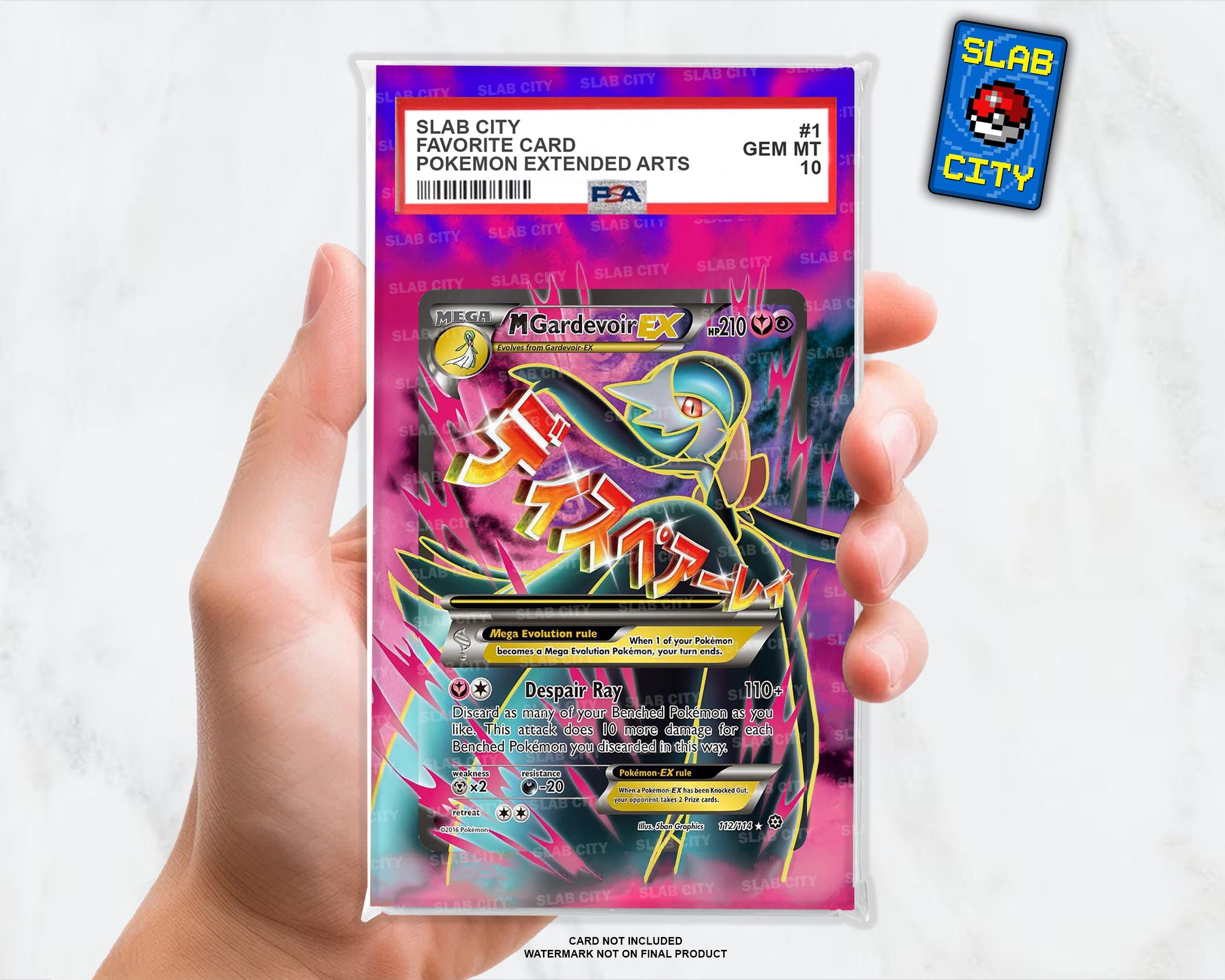 M Gardevoir EX #112 Steam Siege Custom Pokmon Extended Artwork Insert for  PSA Graded Slabs