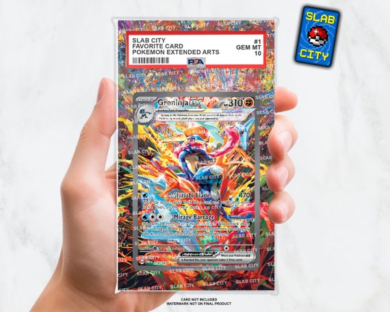 Greninja EX #214 Twilight Masquerade Custom Pokmon Extended Artwork Insert  for PSA Graded Slabs