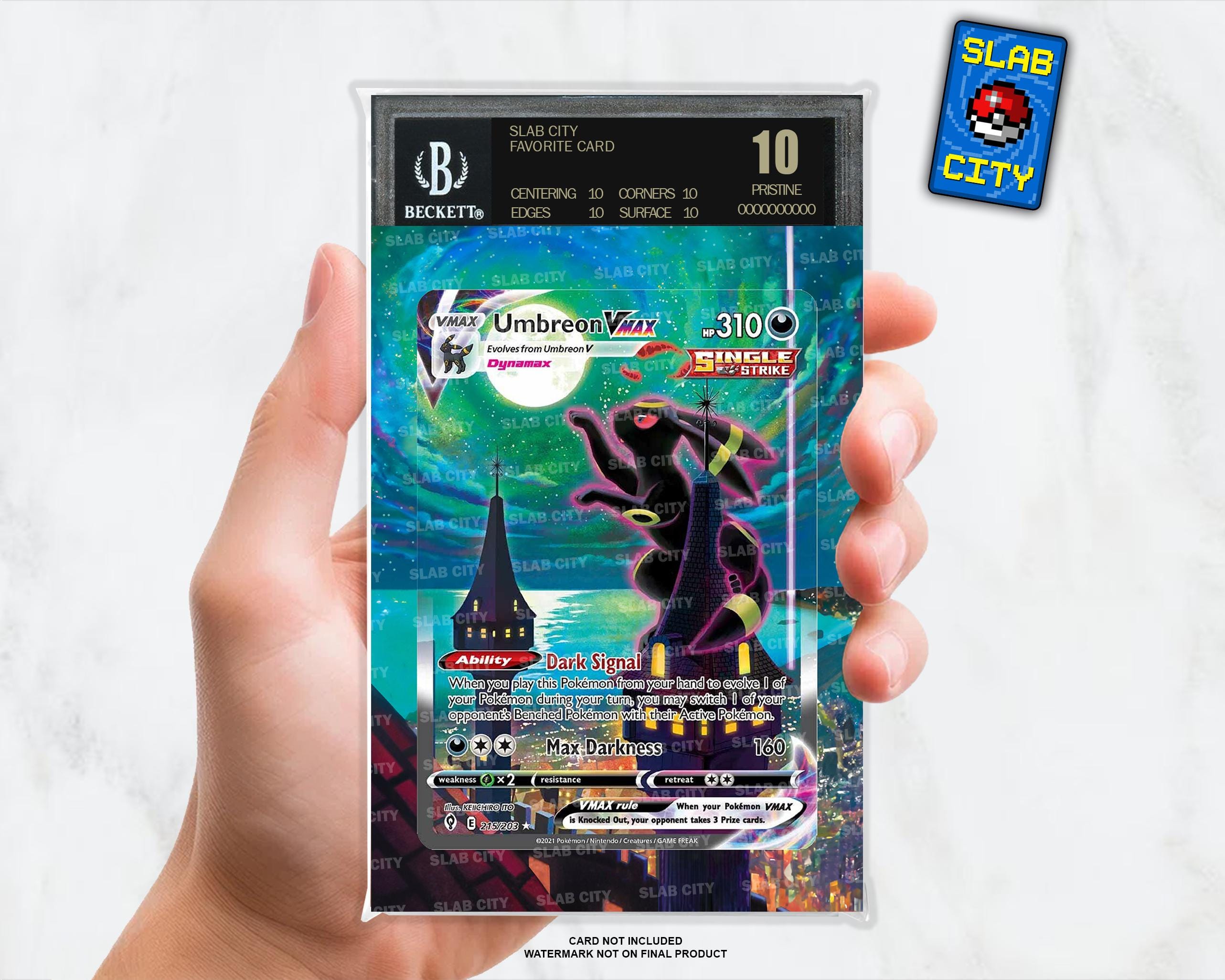 Umbreon VMAX #215 Evolving Skies Extended Art Insert for Graded