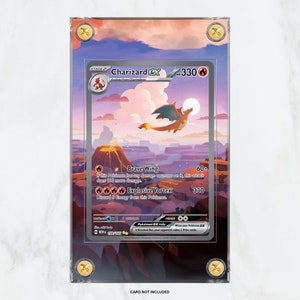 Vitrina de exhibición de cartas Pokémon con ilustraciones ampliadas de Charizard EX #199 SIR Pokémon 151