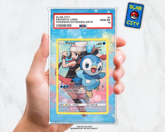 Piplup #239 Cosmic Eclipse Custom Pokmon Extended Artwork Insert for PSA  Graded Slabs