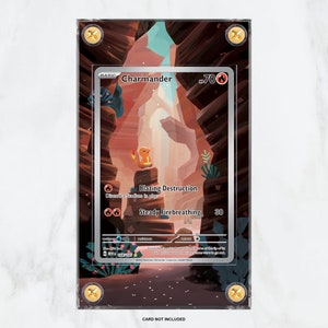 Charmander n.° 168 IR Pokémon 151: vitrina de exhibición de cartas Pokémon con ilustraciones ampliadas