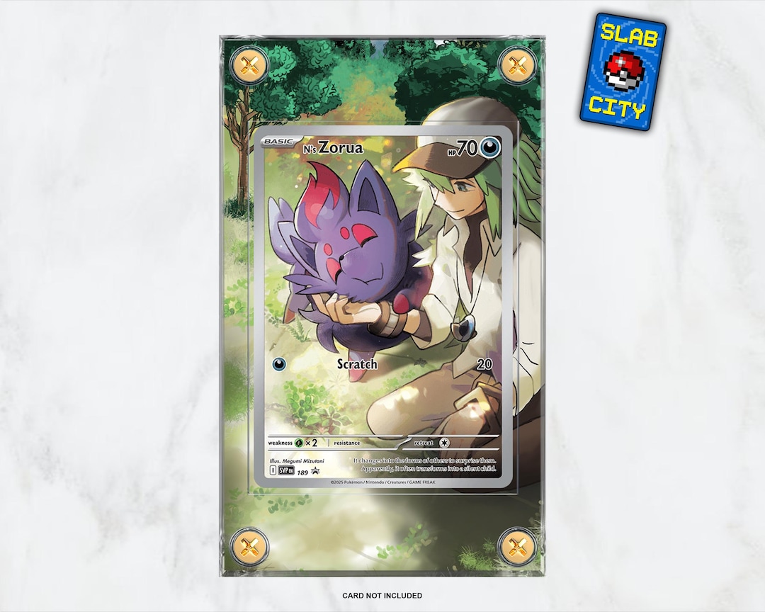 N's Zorua #189 SV Promo Card - Extended Artwork Pokmon Card Display Case - Etsy N's Zorua #189 SV Promo Card - Extended Artwork Pokmon Card Display Case - Etsy