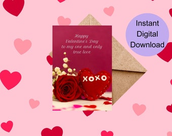 Printable 5x7 Valentine's Day Card | Instant Download