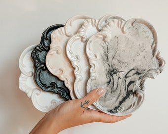 Baroque style trinket dish | Perfume tray | Handmade home decor